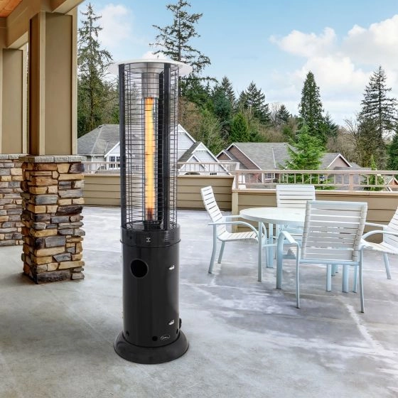 Chauffe-terrasse à tube de verre noir « Sierra » par Sunbeam